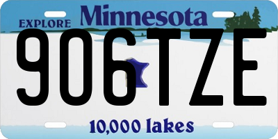 MN license plate 9O6TZE