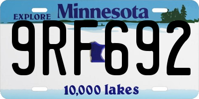 MN license plate 9RF692