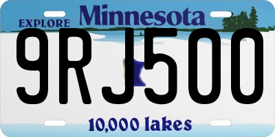 MN license plate 9RJ500