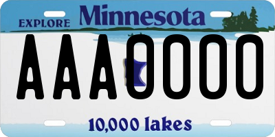 MN license plate AAA0000