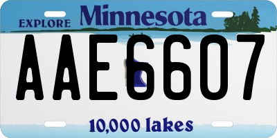 MN license plate AAE6607