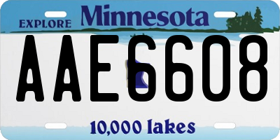 MN license plate AAE6608