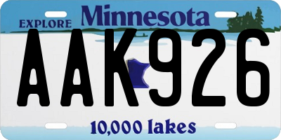 MN license plate AAK926