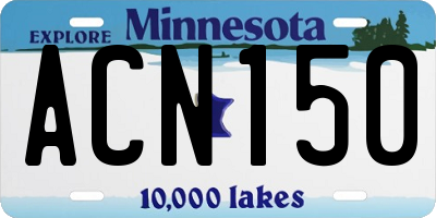 MN license plate ACN150