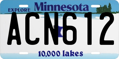 MN license plate ACN612