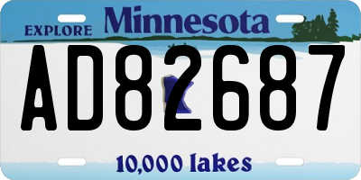 MN license plate AD82687