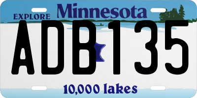 MN license plate ADB135