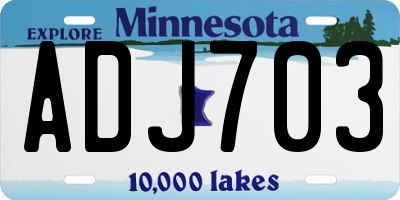 MN license plate ADJ703