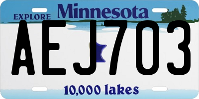 MN license plate AEJ703