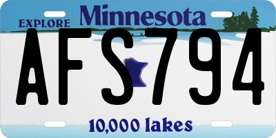 MN license plate AFS794