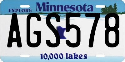 MN license plate AGS578