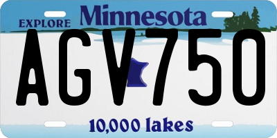 MN license plate AGV750