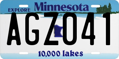 MN license plate AGZ041