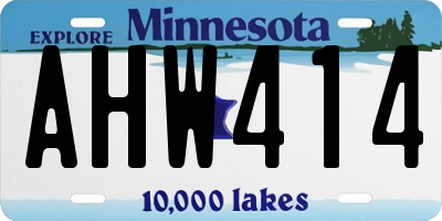 MN license plate AHW414