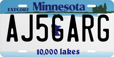 MN license plate AJ5GARG