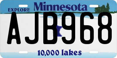 MN license plate AJB968