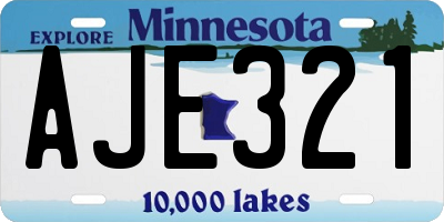 MN license plate AJE321