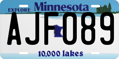 MN license plate AJF089