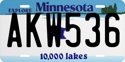 MN license plate AKW536