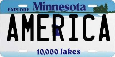 MN license plate AMERICA