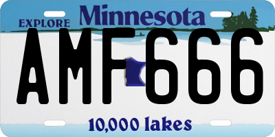 MN license plate AMF666