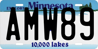 MN license plate AMW89