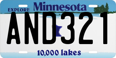 MN license plate AND321