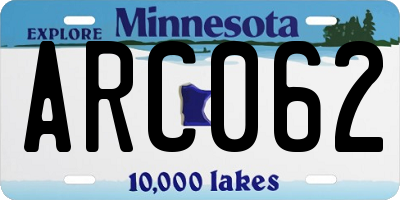 MN license plate ARC062