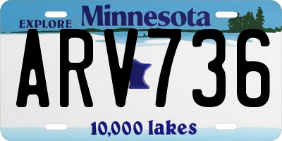 MN license plate ARV736