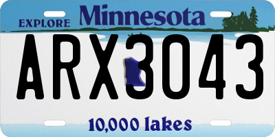 MN license plate ARX3043