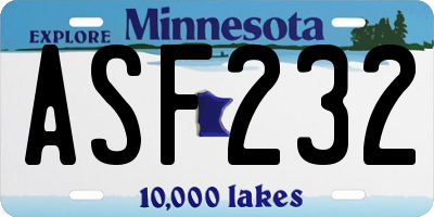 MN license plate ASF232