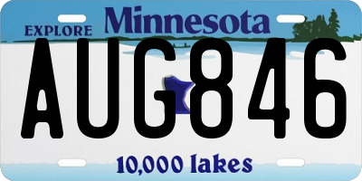 MN license plate AUG846