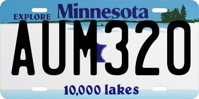 MN license plate AUM320