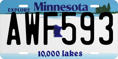 MN license plate AWF593