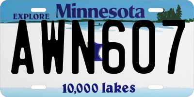 MN license plate AWN607