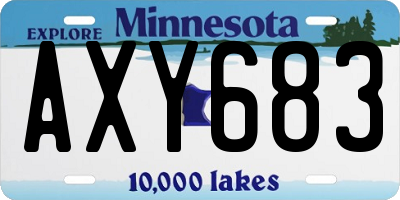 MN license plate AXY683