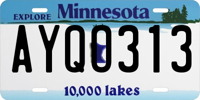 MN license plate AYQO313