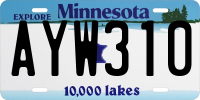 MN license plate AYW310