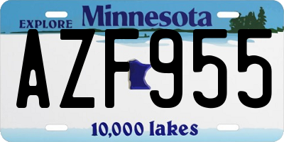 MN license plate AZF955