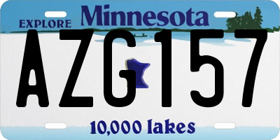 MN license plate AZG157