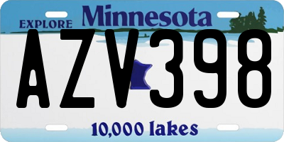 MN license plate AZV398