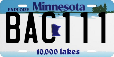 MN license plate BAC111