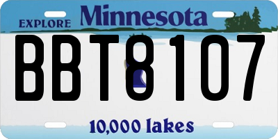 MN license plate BBT8107