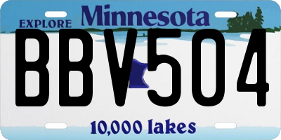 MN license plate BBV504