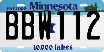 MN license plate BBW112