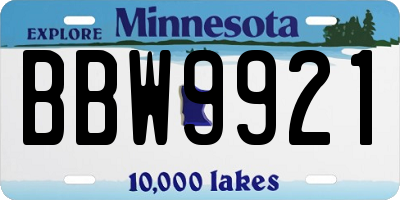 MN license plate BBW9921