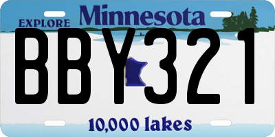 MN license plate BBY321