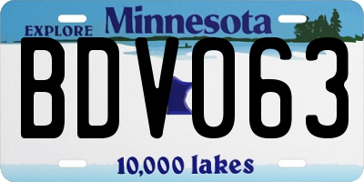 MN license plate BDV063