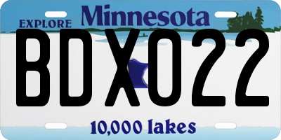 MN license plate BDX022