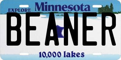 MN license plate BEANER